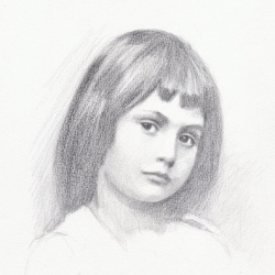Portrait d'Alice Alice Liddell d'après le portrait photographique de Lewis Carroll